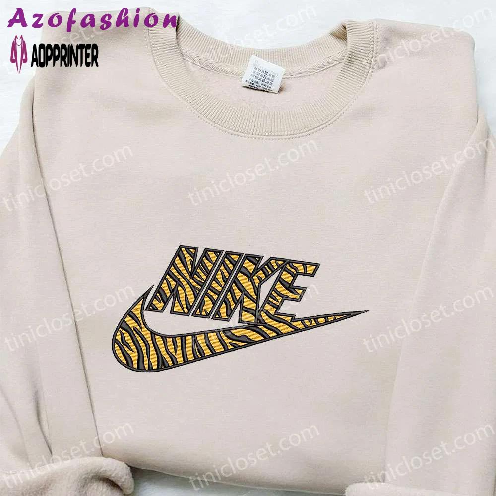 Pattern tigger x nike embroidered sweatshirt: best nike inspired hoodie perfect family gifts Embroidered Shirt