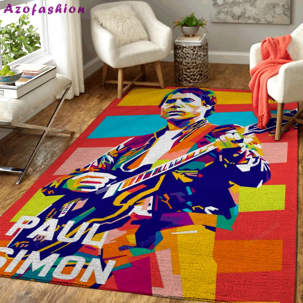Paul simon guitarist music musician pop art art for fans area rug living room carpet rug regtangle carpet floor decor home decor Rectangle Rug