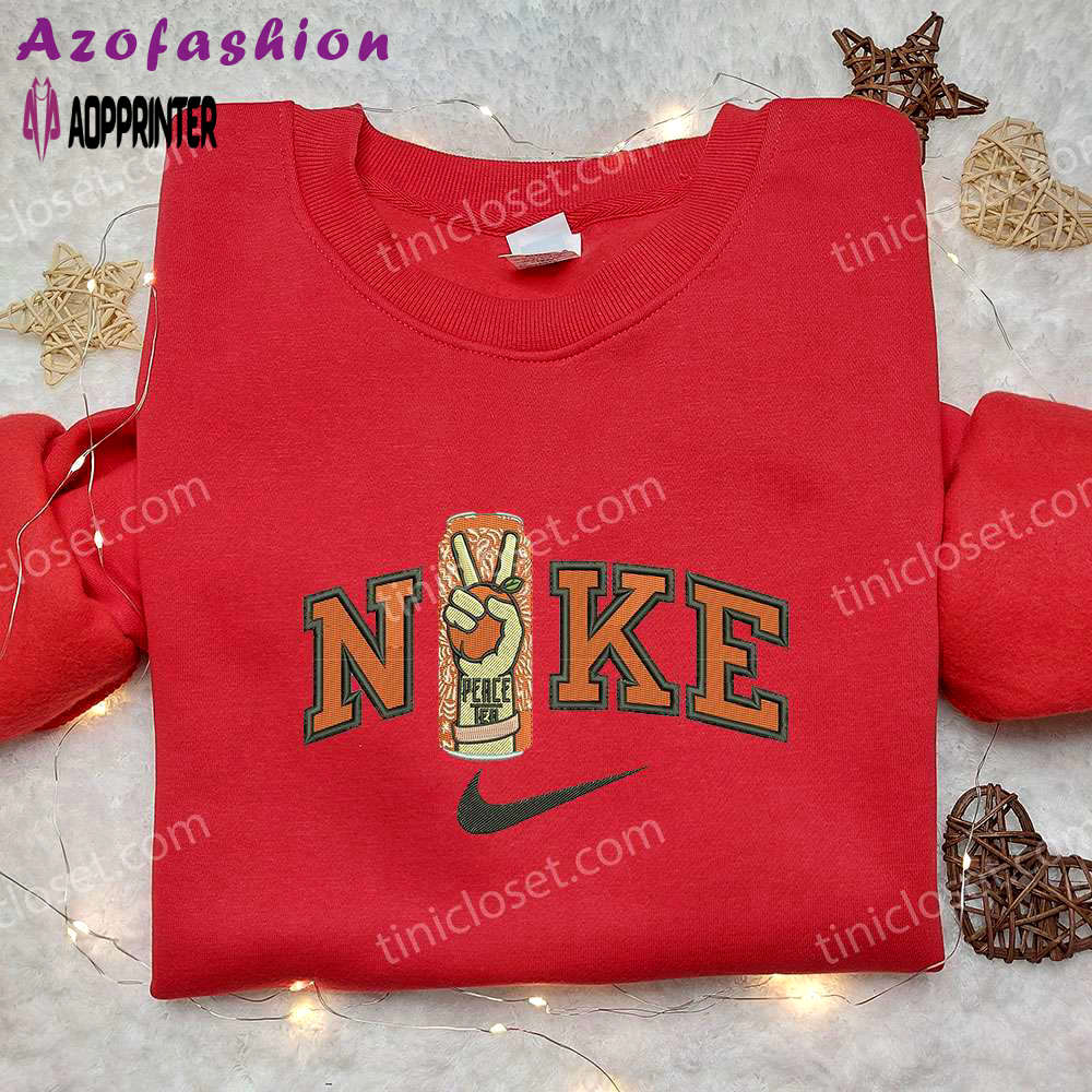 Peace tea x nike embroidered sweatshirt – refreshingly unique nike inspired shirt Embroidered Shirt