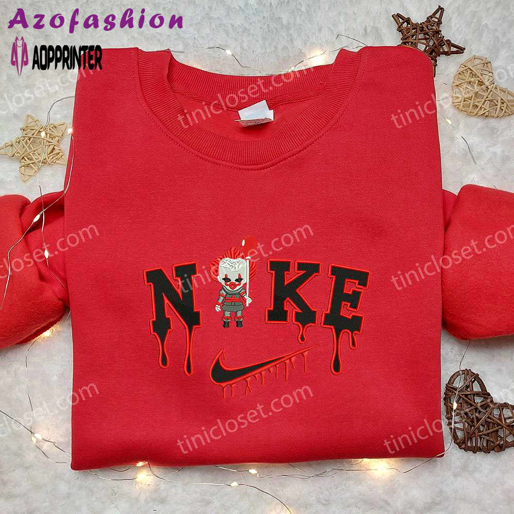 Pennywise x nike embroidered sweatshirt: best halloween gift idea from it movie Embroidered Shirt