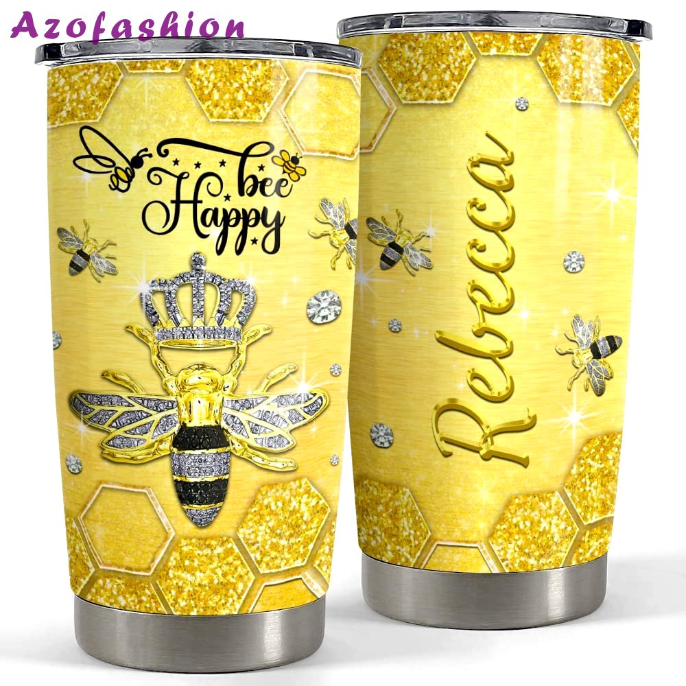 Personalized bee queen tumbler happy bee jewelry drawing honey Personalized Tumbler