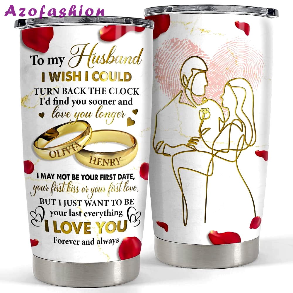 Personalized couple tumbler to my husband couple rings from husband Personalized Tumbler