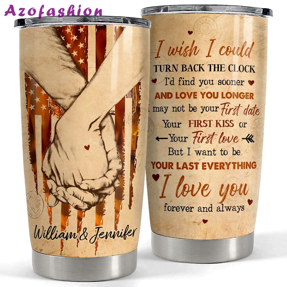 Personalized couple tumbler with customize name vintage style Personalized Tumbler