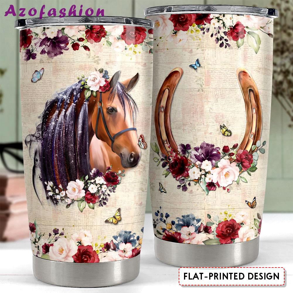 Personalized horse tumbler with customized name vintage style Personalized Tumbler