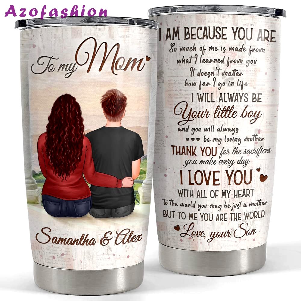 Personalized mother and son tumbler to my mom best customize gift Personalized Tumbler