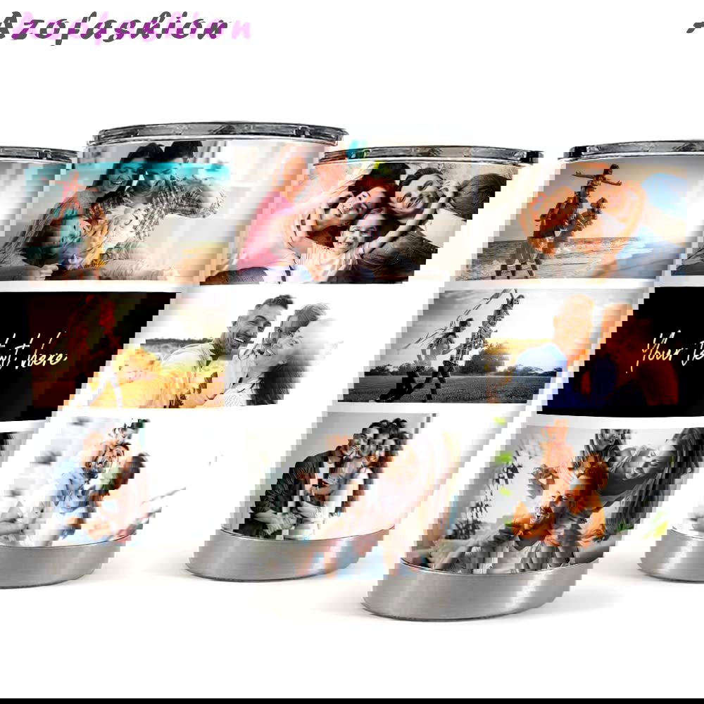 Personalized photo collage tumbler for family dad mom mother father Personalized Tumbler