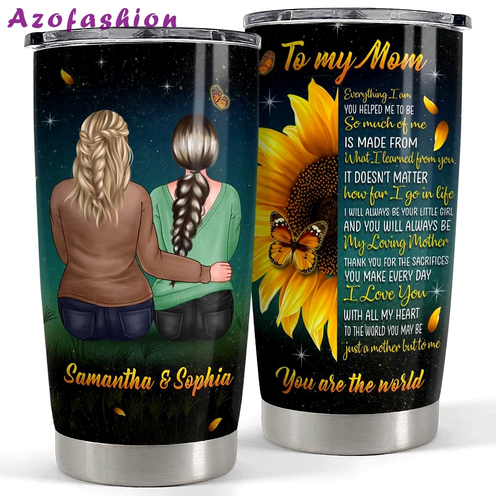 Personalized to my mom tumbler flower mother and daughter for mama Personalized Tumbler