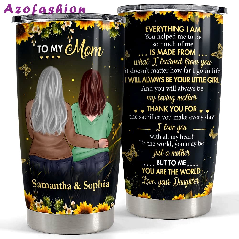 Personalized tumbler for mom from daughter sunflower gift for mama Personalized Tumbler