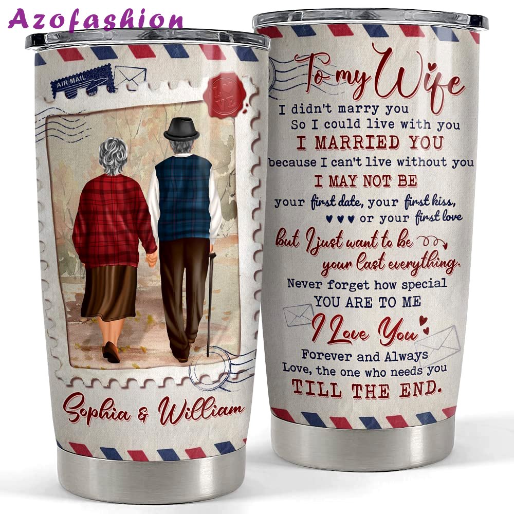 Personalized tumbler for wife custom name clothes gift from couple Personalized Tumbler