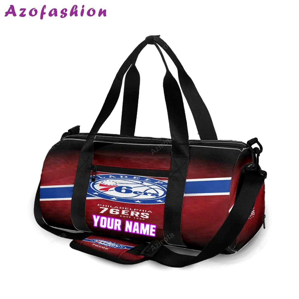 Philadelphia 76ers red personalized name travel bag gym bag 2226 Travel Bag