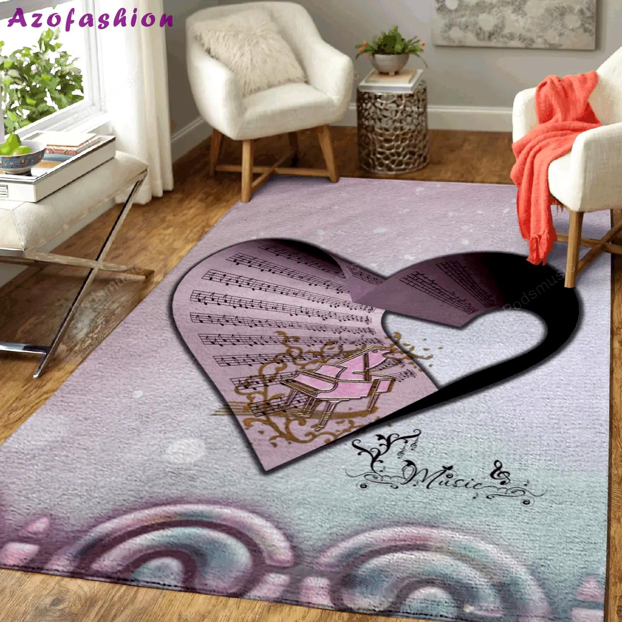 Piano and key noted music art for fans area rug living room carpet rug regtangle carpet floor decor home decor Rectangle Rug