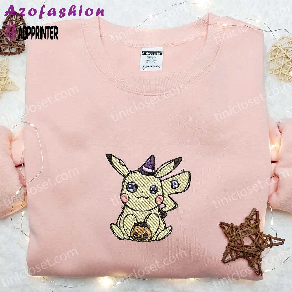 Pikachu pumpkin embroidered sweatshirt & anime hoodie: best halloween gift ideas Embroidered Shirt