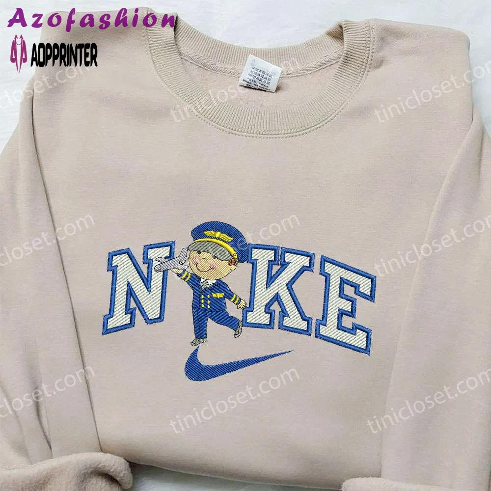 Pilot x nike embroidered sweatshirt: transportation & nike inspired shirt Embroidered Shirt