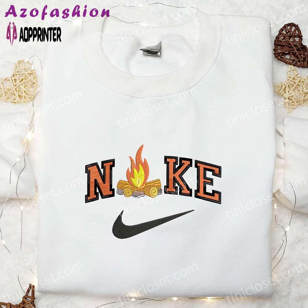 Pink fire x nike embroidered shirt: best christmas gift – nike inspired apparel Embroidered Shirt