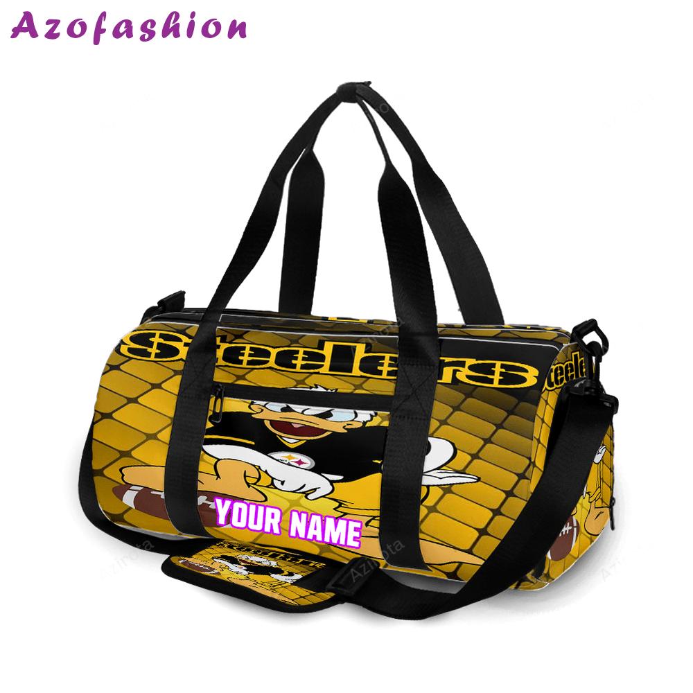 Pittsburgh steelers donald duck personalized name travel bag gym bag 1694 Travel Bag