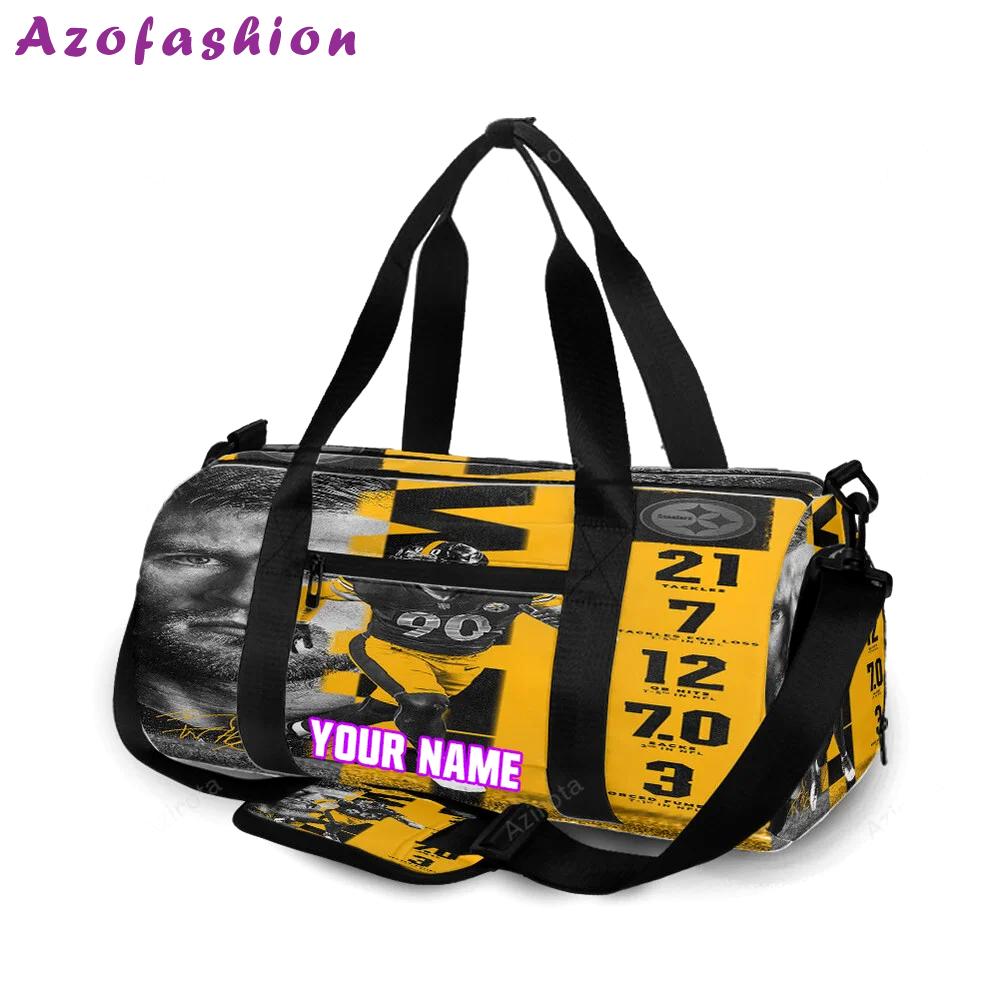 Pittsburgh steelers t j watt no90 personalized name travel bag gym bag 1726 Travel Bag