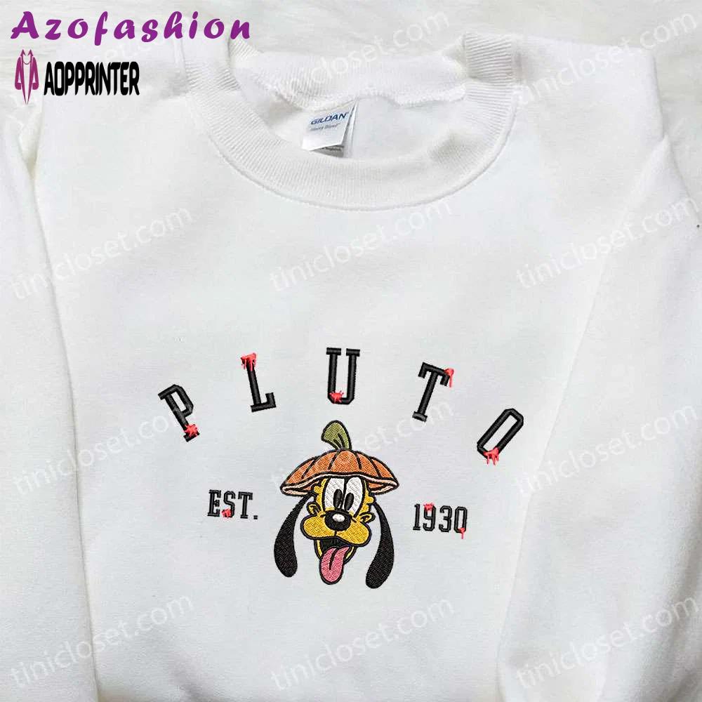 Pluto pumpkin est 1930 embroidered shirt: disney halloween gift for family Embroidered Shirt