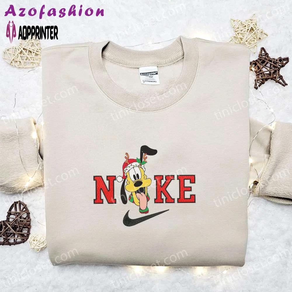 Pluto reindeer x nike embroidered sweatshirt disney characters merry christmas shirt best gift ideas Embroidered Shirt
