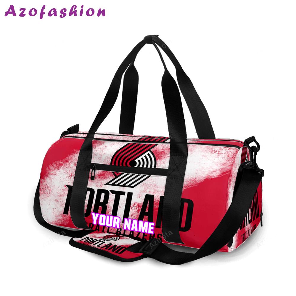 Portland trail blazers reddish white personalized name travel bag gym bag 2314 Travel Bag