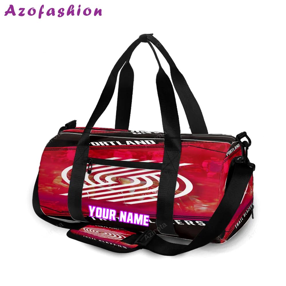 Portland trail blazers white players red personalized name travel bag gym bag 2327 Travel Bag