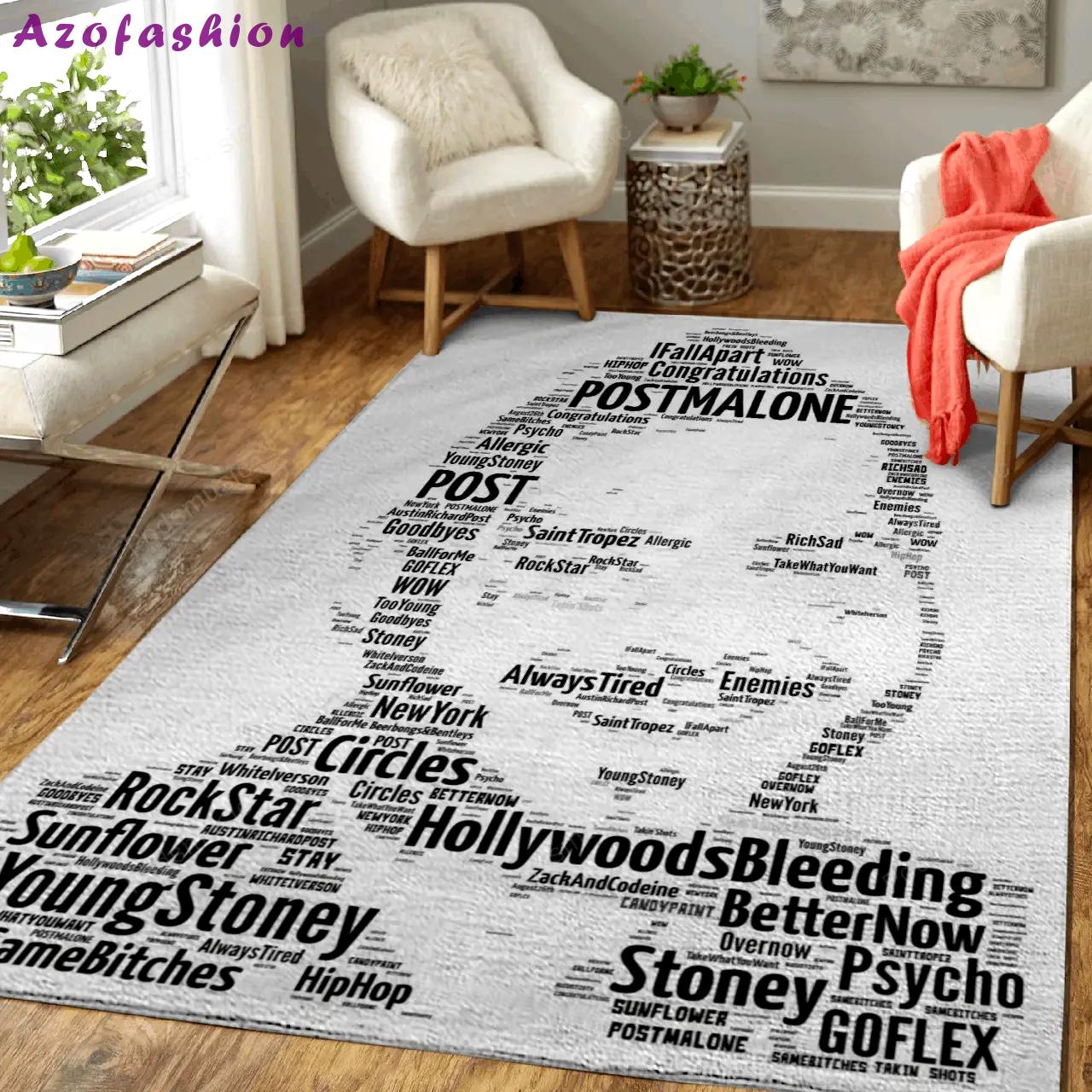 Post malone modern music icons art for fans area rug living room carpet rug regtangle carpet floor decor home decor Rectangle Rug