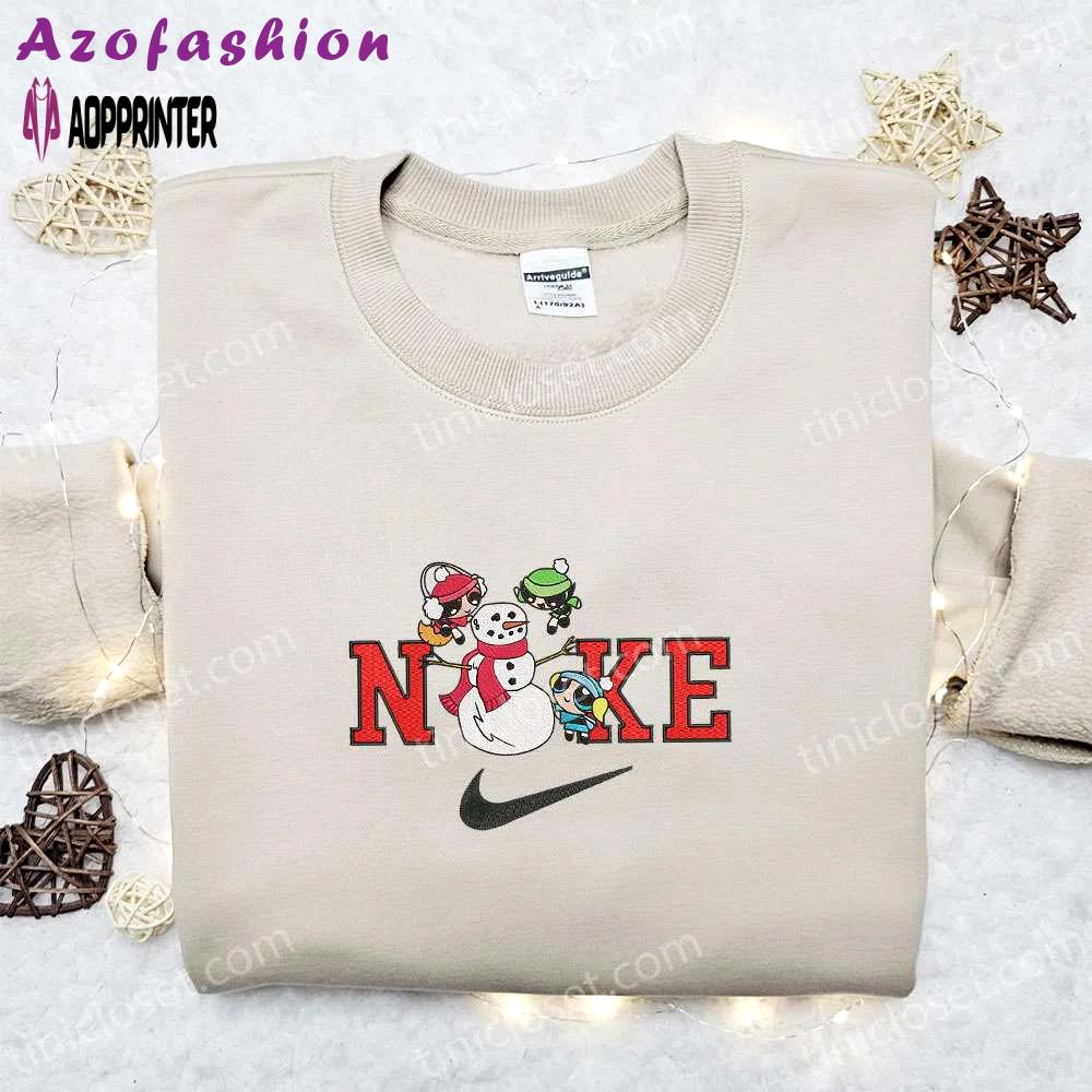 Powerpuff girls x nike christmas embroidered sweatshirt – perfect christmas gift idea Embroidered Shirt