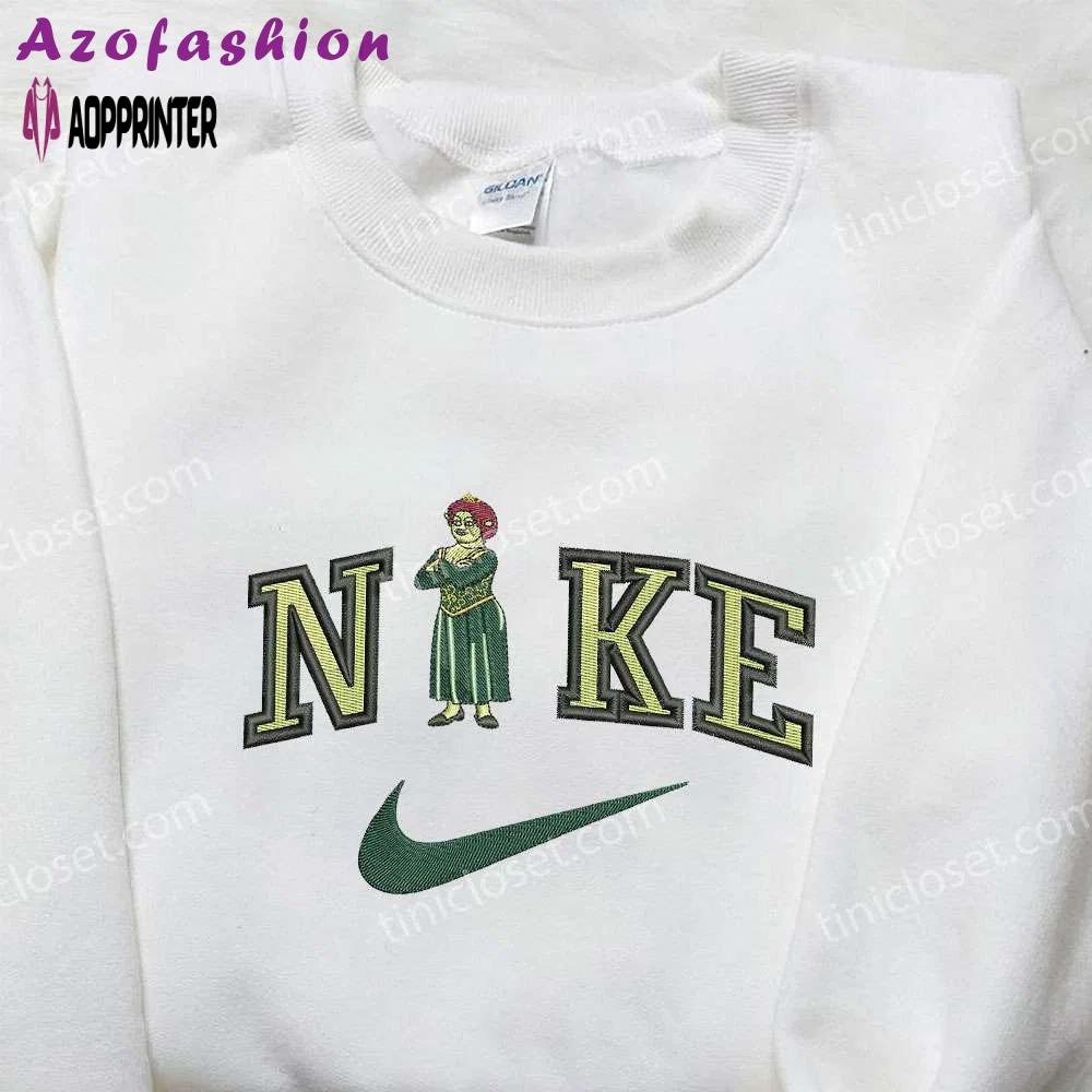 Princess fiona x nike embroidered hoodie shrek cartoon shirt nike inspired shirt Embroidered Shirt