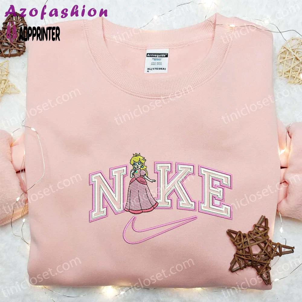 Princess peach x nike embroidered shirt super mario sweatshirt custom hoodie Embroidered Shirt