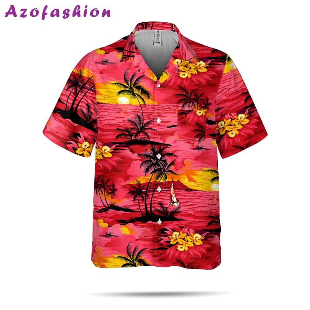 Printing clothing vintage plaid men aloha hawaiian beach shirts casual floral shirt Hawaii Shirt Shorts & Flip Flops