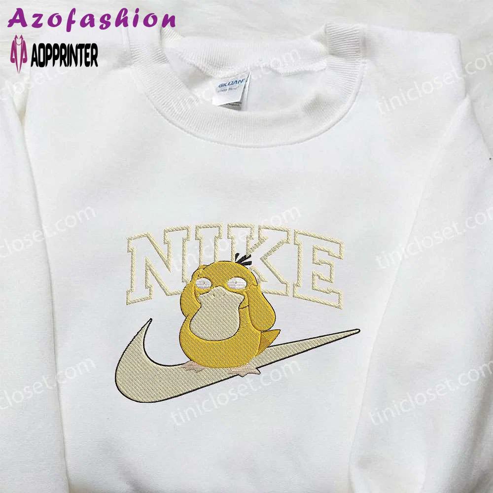Psyduck x nike embroidered shirt – pokemon & nike inspired unique design Embroidered Shirt