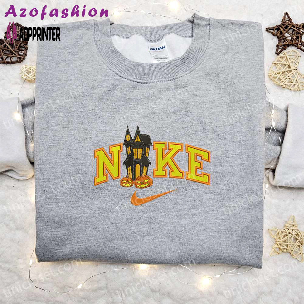 Pumpkin castle halloween x nike embroidered sweatshirt & shirt: best halloween gift ideas Embroidered Shirt