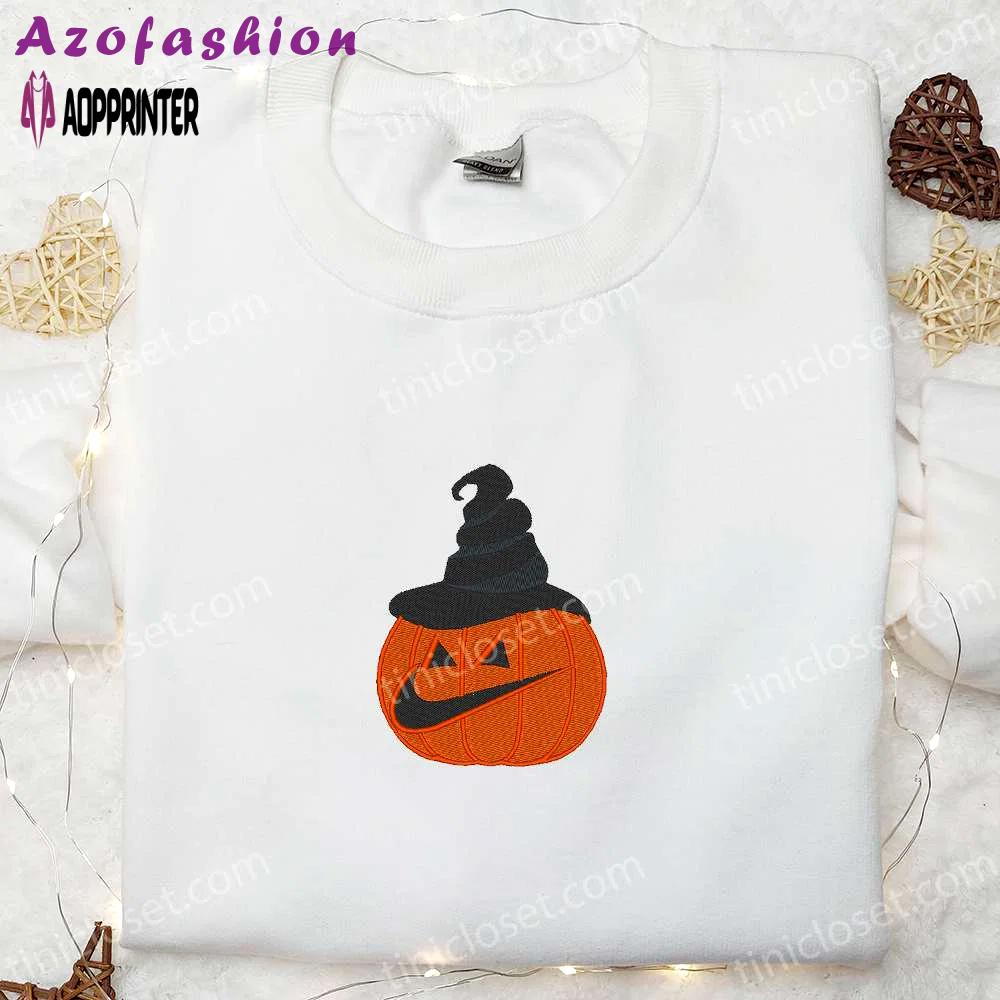Pumpkin ghost x nike embroidered hoodie & shirt: best halloween gift ideas Embroidered Shirt