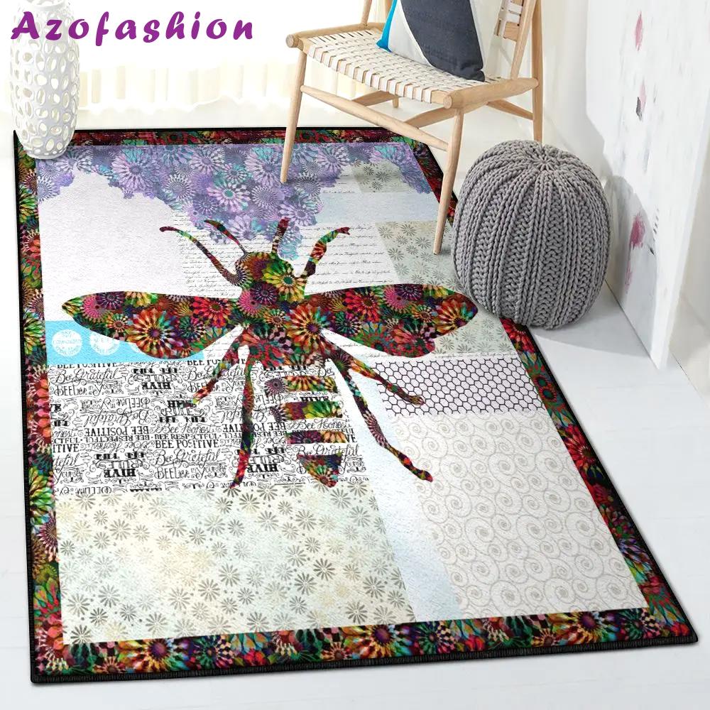 Queen bee indoor outdoor rugs, bee rug Rectangle Rug