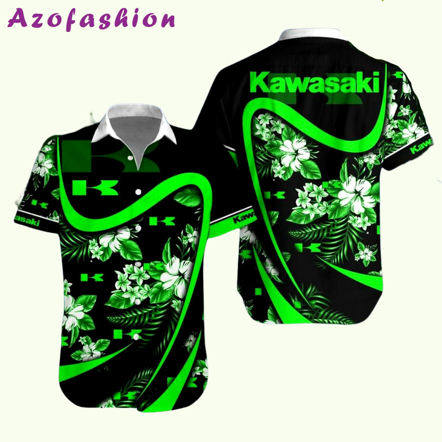 Racing car kawasaki logo combo hawaiian shirt Hawaii Shirt Shorts & Flip Flops