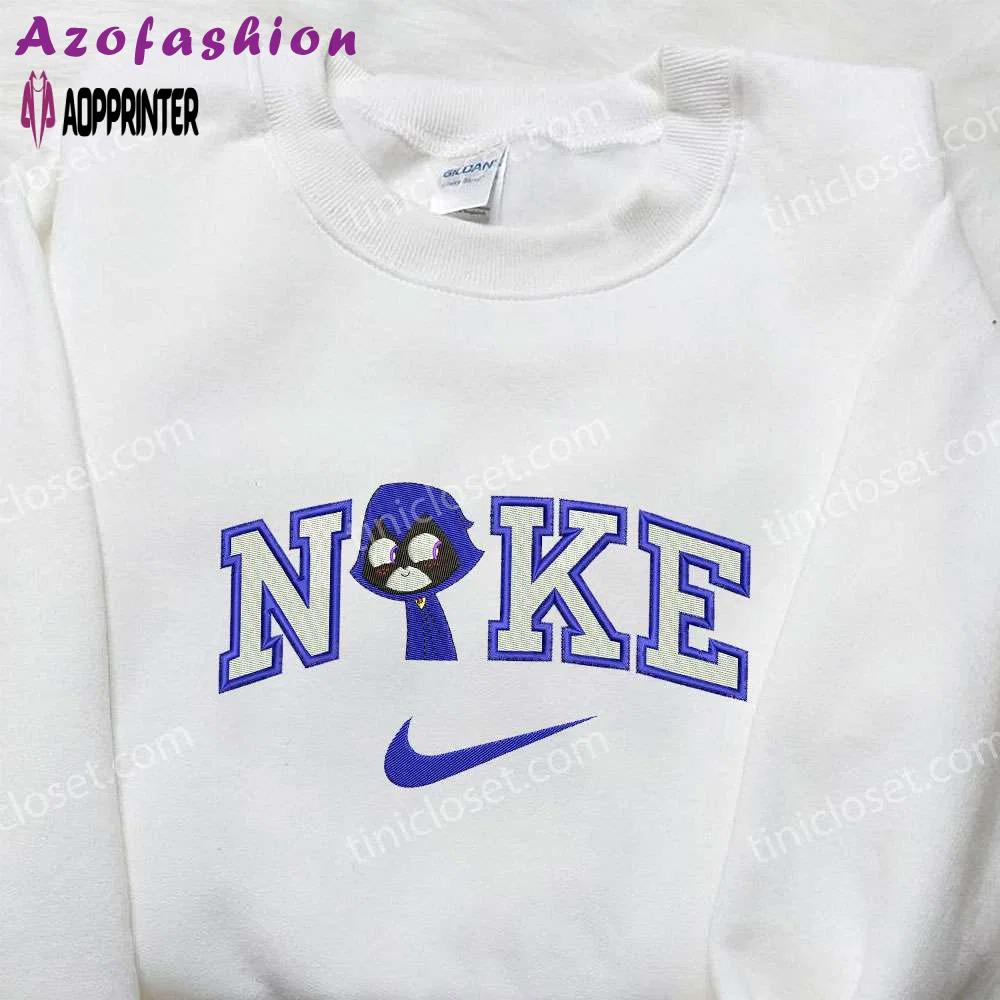 Raven x nike embroidered sweatshirt – teen titans go cartoon & nike inspired shirt Embroidered Shirt