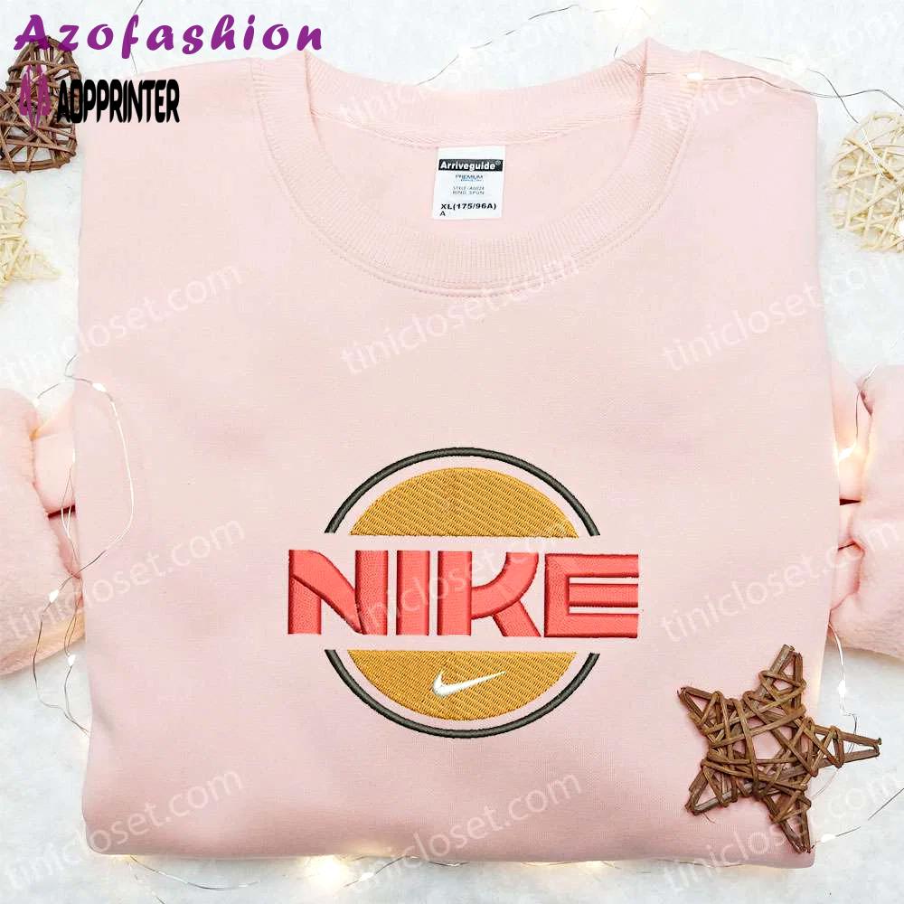 Retro nike logo embroidered shirt & hoodie: best gift idea Embroidered Shirt