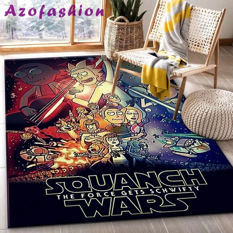 Rick and morty 140 area rug living room and bed room rug rug regtangle carpet floor decor home decor Rectangle Rug