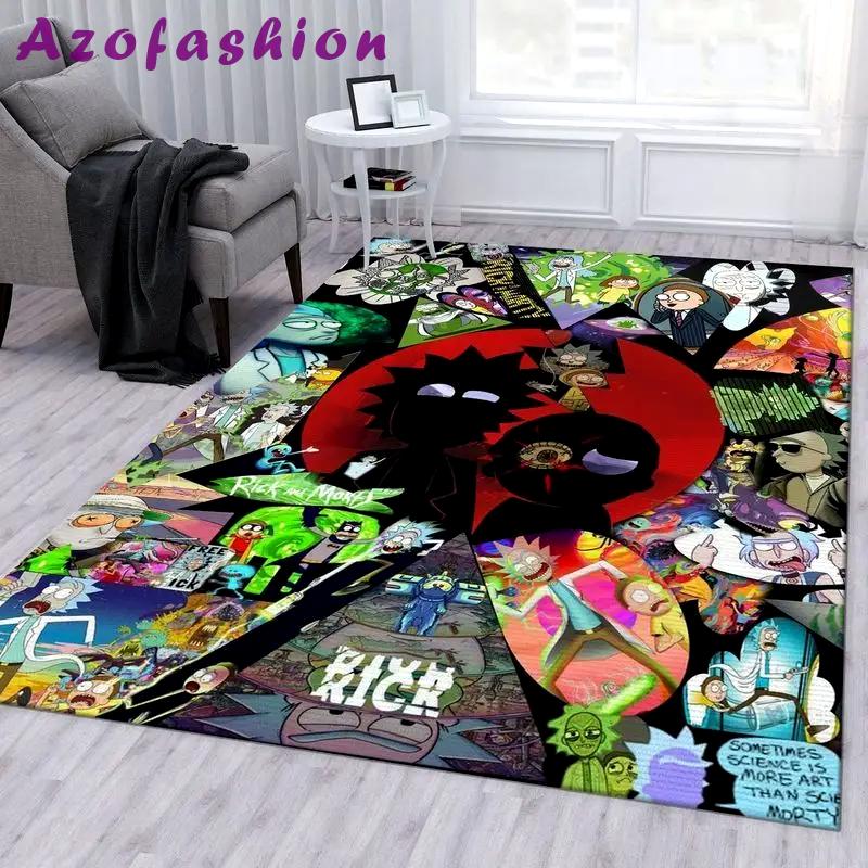 Rick and morty 76 area rug living room and bed room rug rug regtangle carpet floor decor home decor Rectangle Rug