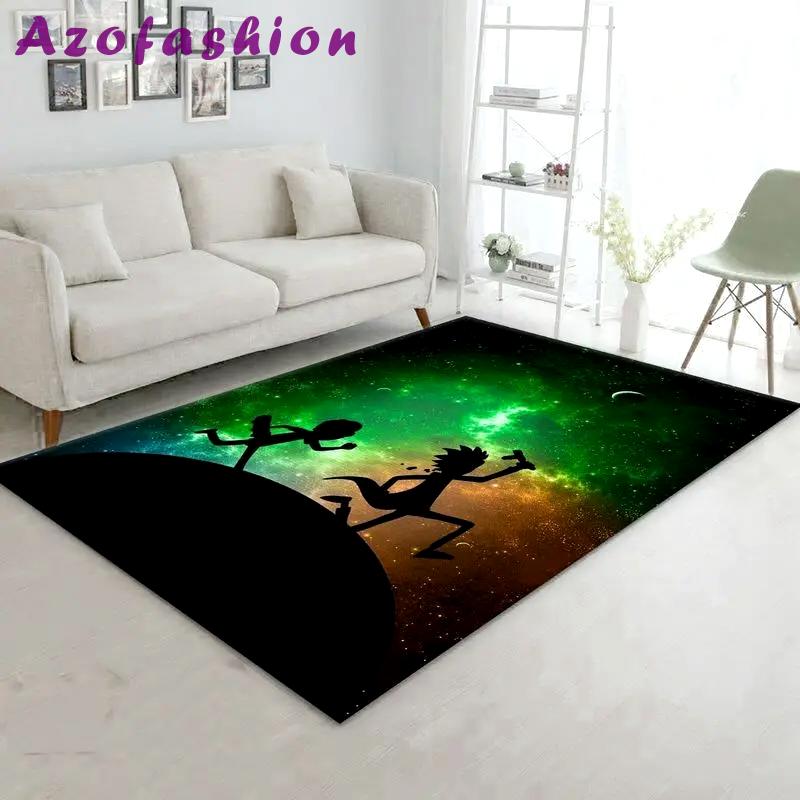 Rick and morty galaxy area rug living room and bed room rug rug regtangle carpet floor decor home decor Rectangle Rug