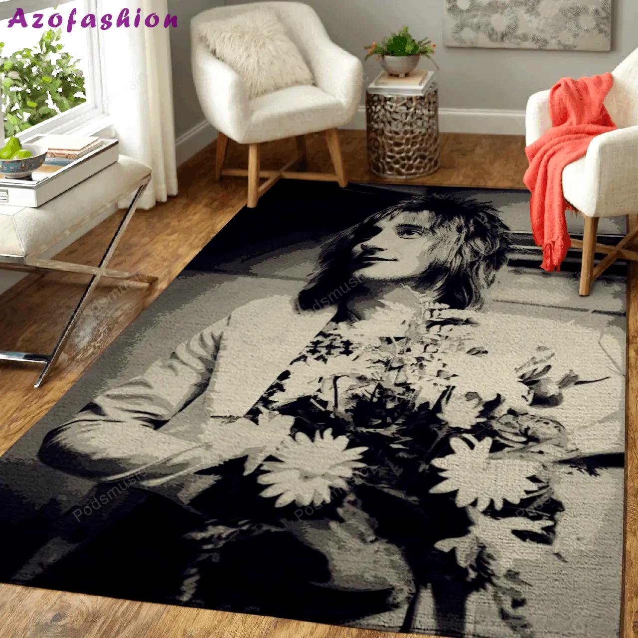 Rod stewart 8 music artist art for fans area rug living room carpet rug regtangle carpet floor decor home decor Rectangle Rug