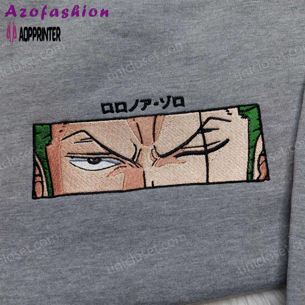 Roronoa zoro one piece embroidered shirt & sweatshirt – perfect anime gifts for fans Embroidered Shirt