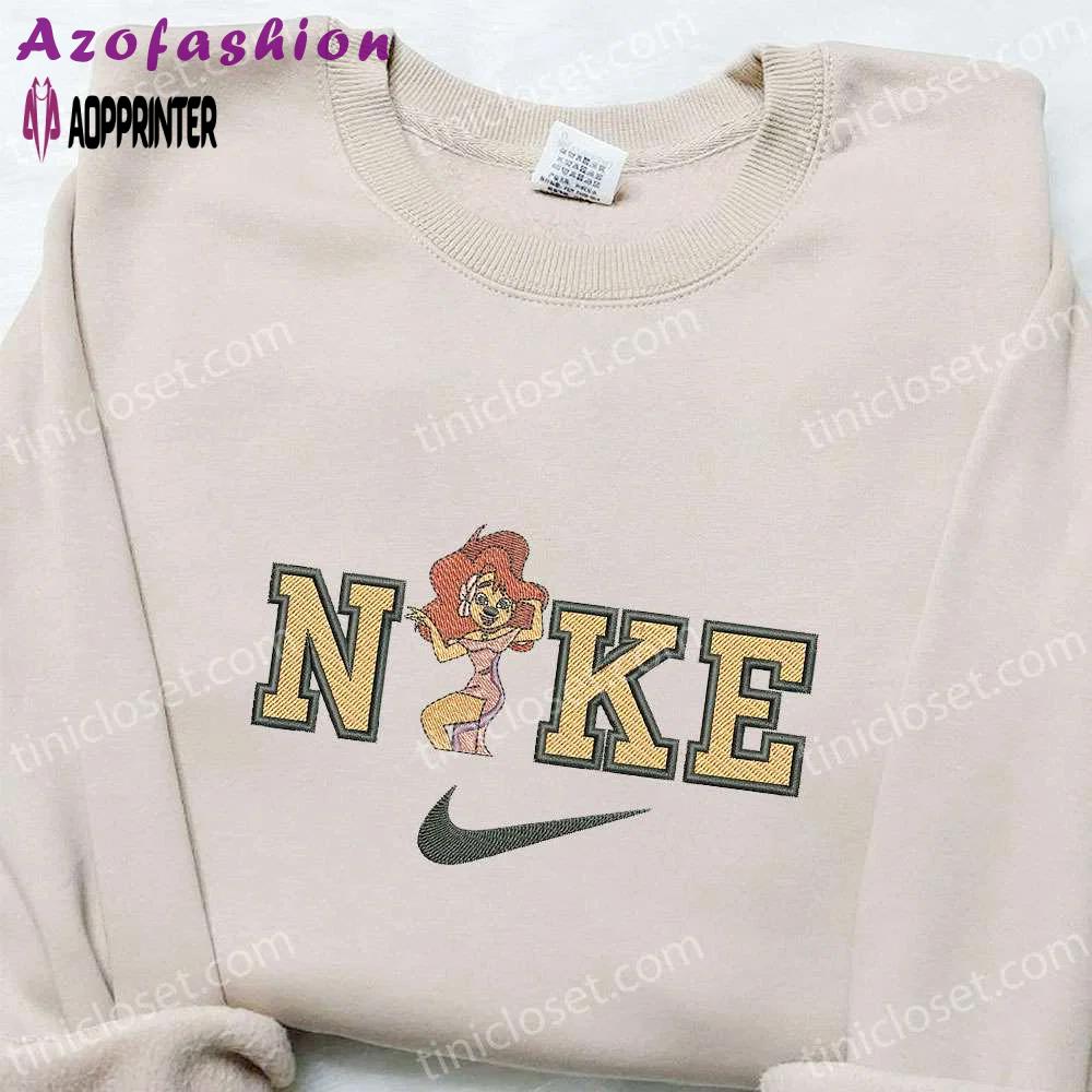 Roxanne x nike cartoon embroidered sweatshirt – disney characters inspired hoodie Embroidered Shirt