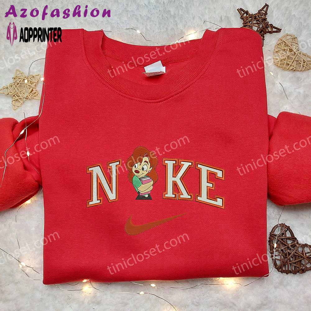 Roxanne x nike embroidered sweatshirt goofy movie walt disney shirt nike inspired shirt Embroidered Shirt
