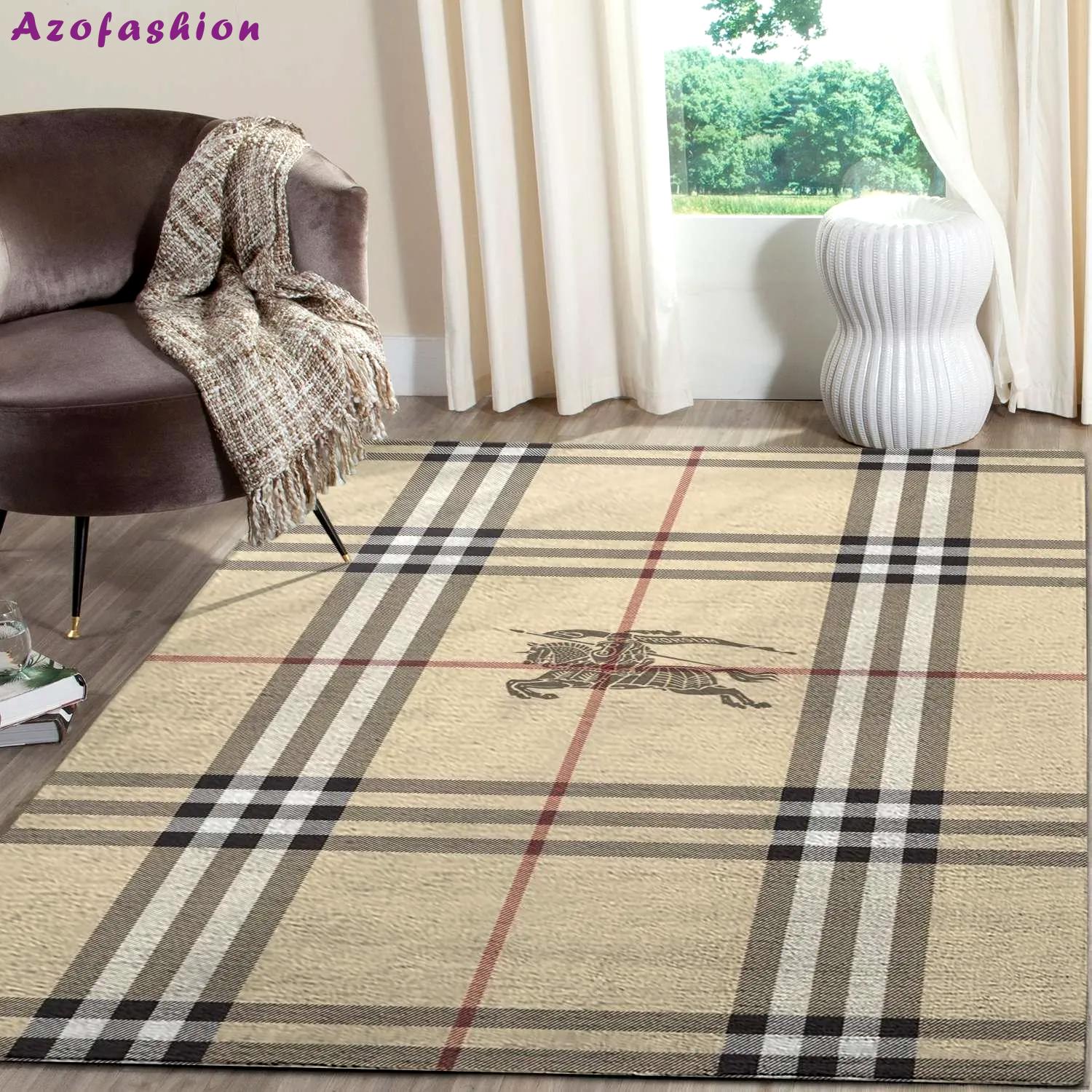 Rugs in living room and bedroom - Burberry luxury brand area rug carpet living room rug floor mats keep warm in winter Rectangle Rug