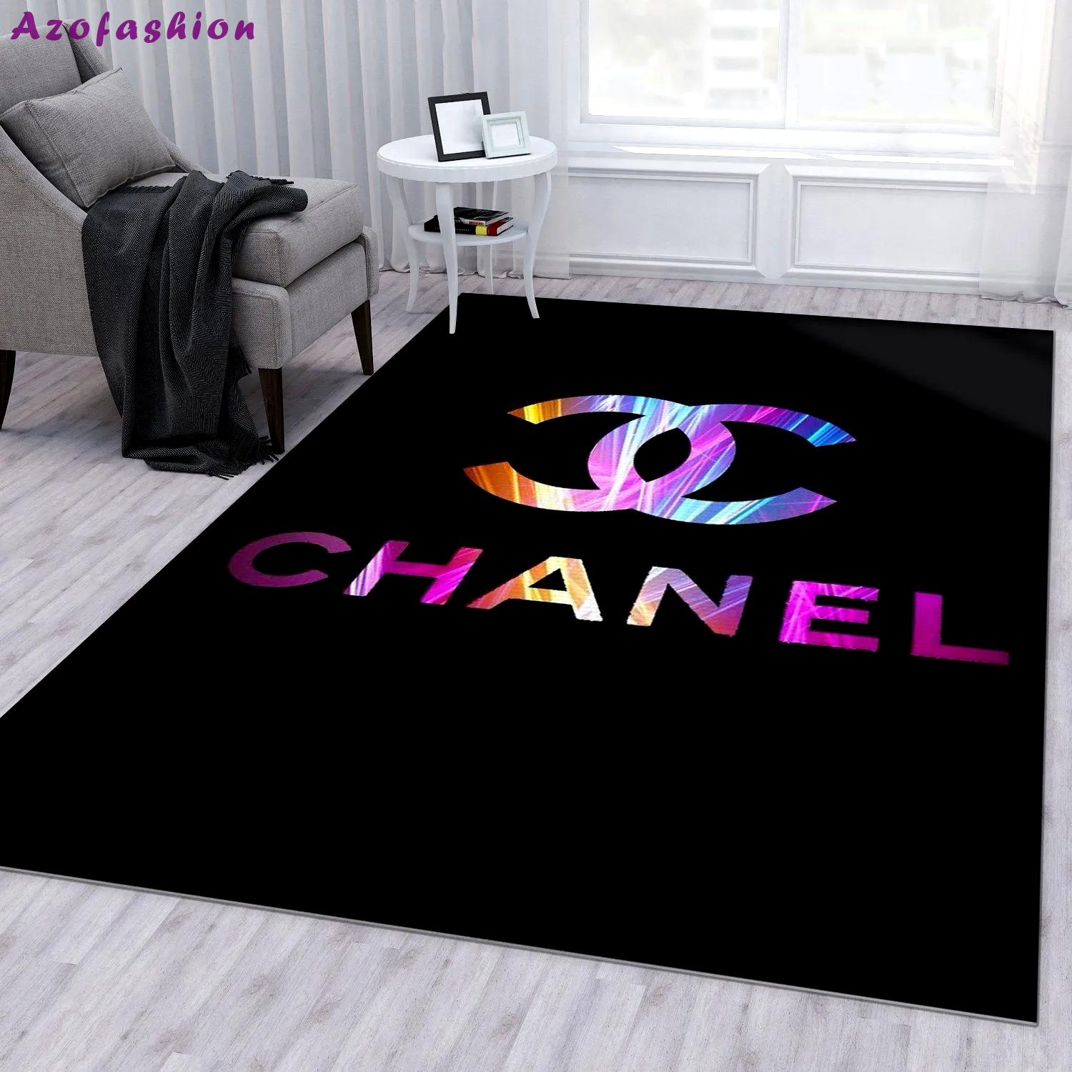 Rugs in living room and bedroom - Chanel area rug for christmas fashion brand rug living room rug christmas gift floor mats keep warm in winter Rectangle Rug