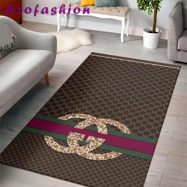 Rugs in living room and bedroom - Chanel diamond brown logo luxury fashion luxury brand premium rug carpet for living room home decoration Rectangle Rug