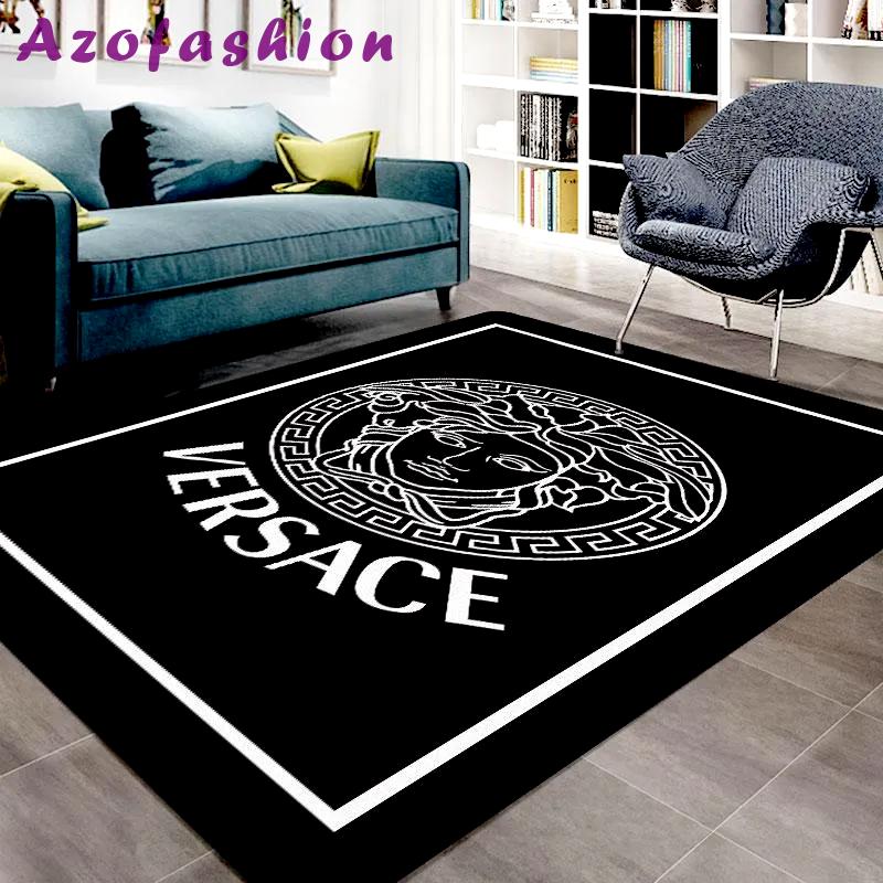 Rugs in living room and bedroom - Gianni versace black luxury area rug for living room bedroom carpet home decorations mat type 16 Rectangle Rug