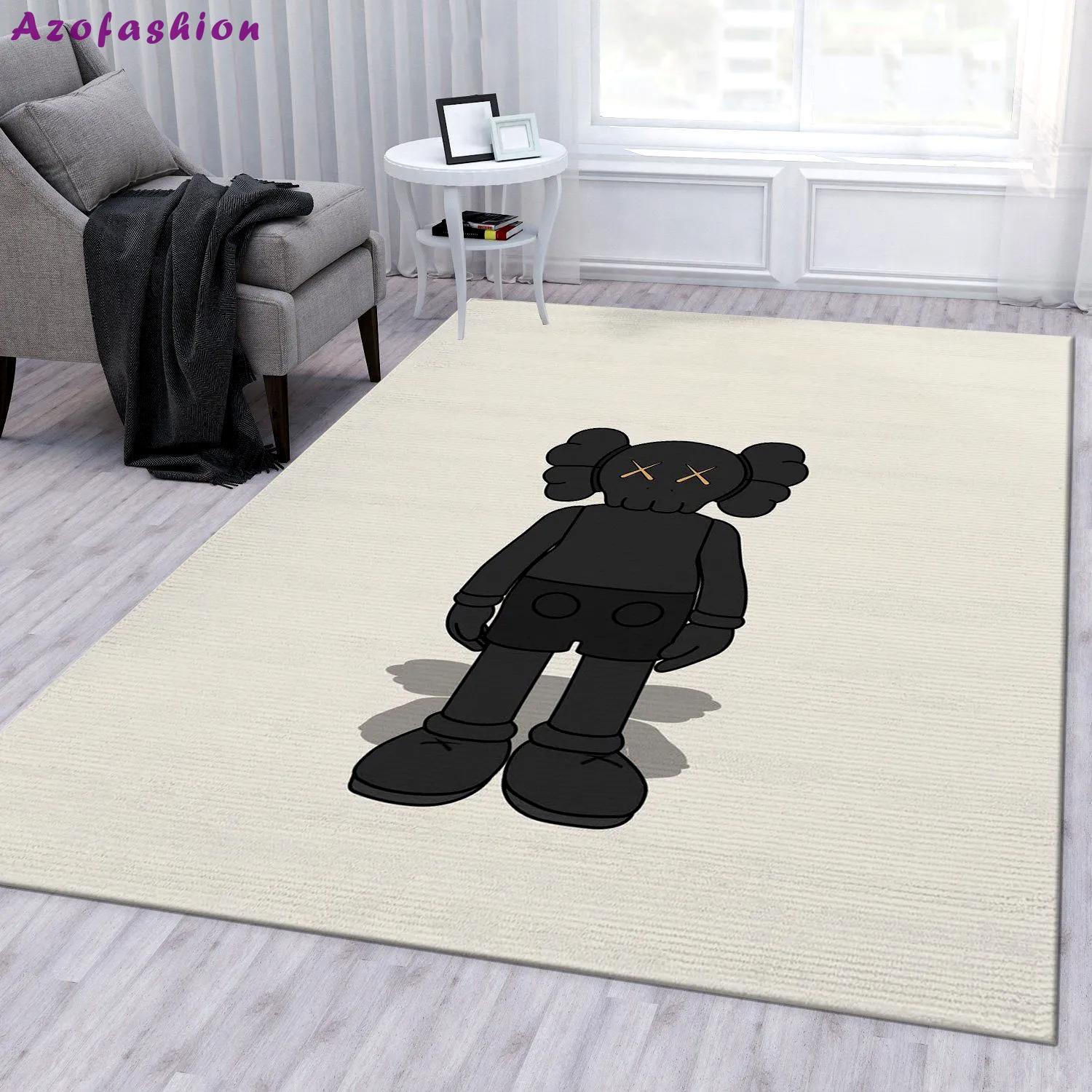 Rugs in living room and bedroom - Kaws standing black rug living room rug carpet family gift floor mats keep warm in winter Rectangle Rug