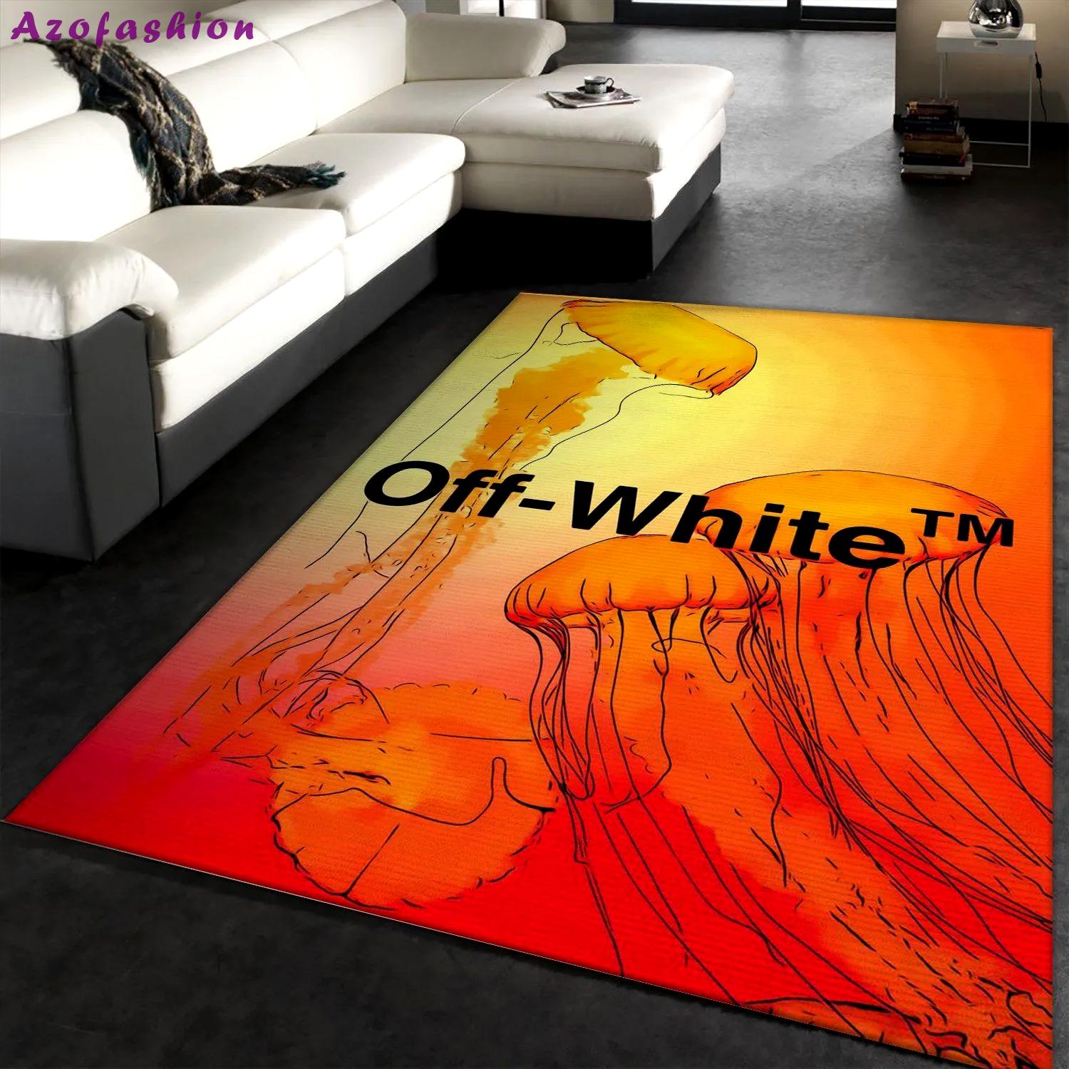 Rugs in living room and bedroom - Off-white design area rug fashion brand rug floor decor floor mats keep warm in winter Rectangle Rug