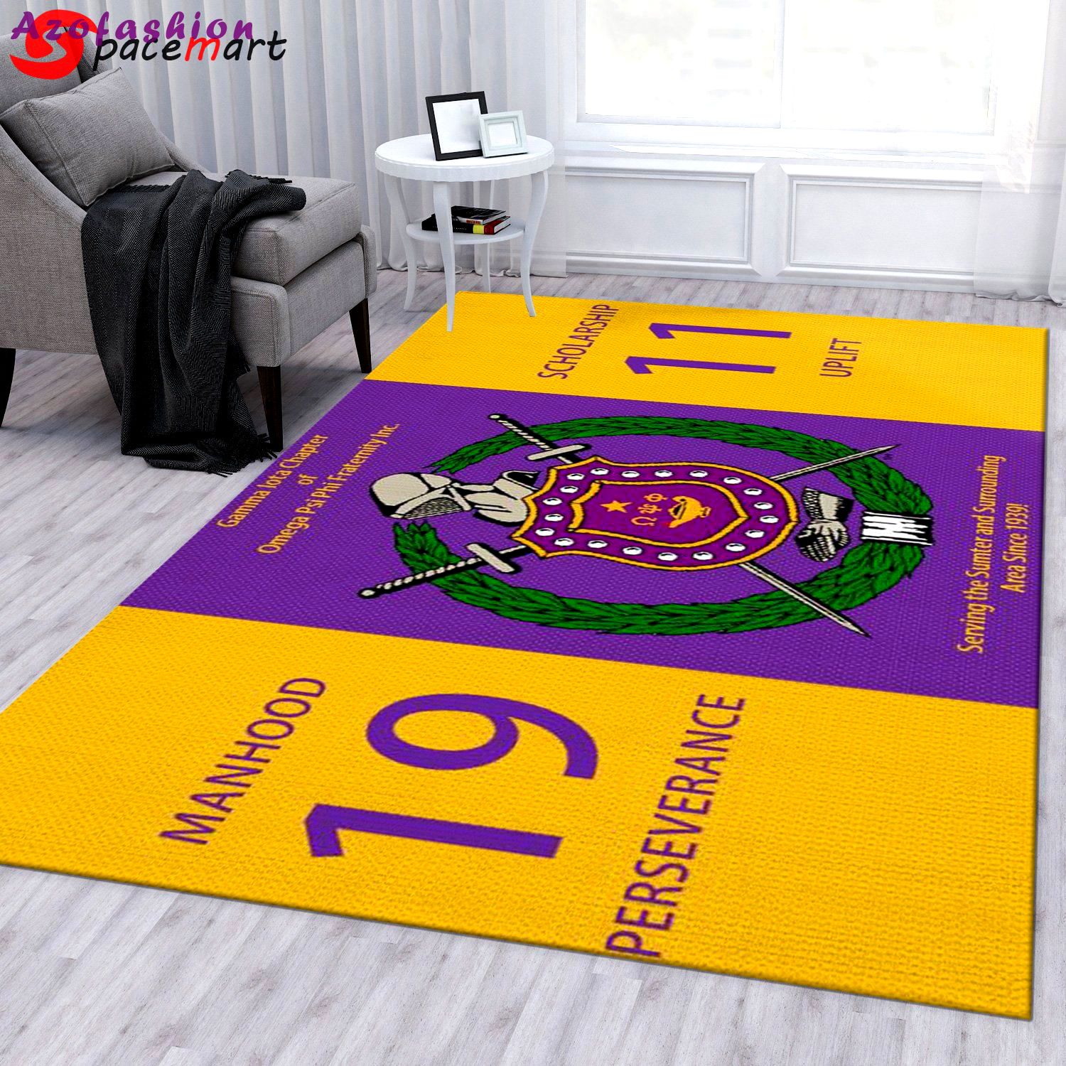 Rugs in living room and bedroom - Omega psi phi fraternity area rug living room rug floor decor home decor - rugs Rectangle Rug